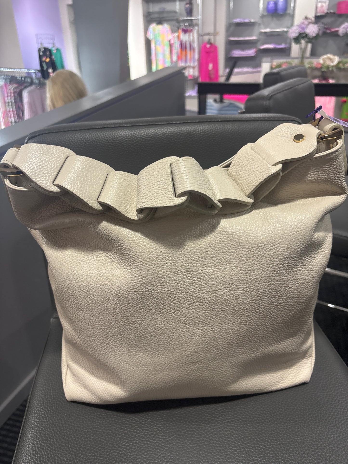 CHUNKY HANDLE ITALIAN LEATHER BAG