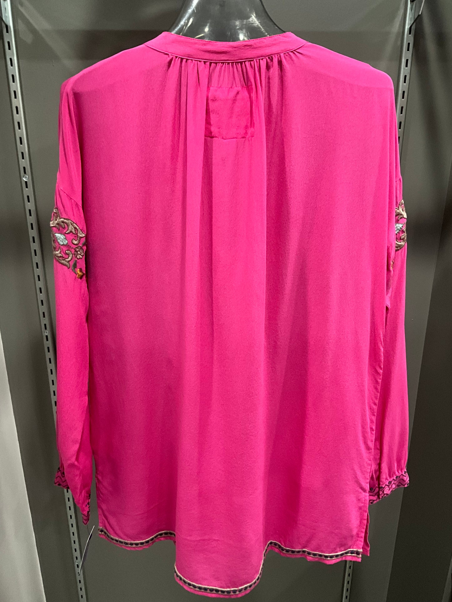 BLUSHING SILK TUNIC TOP