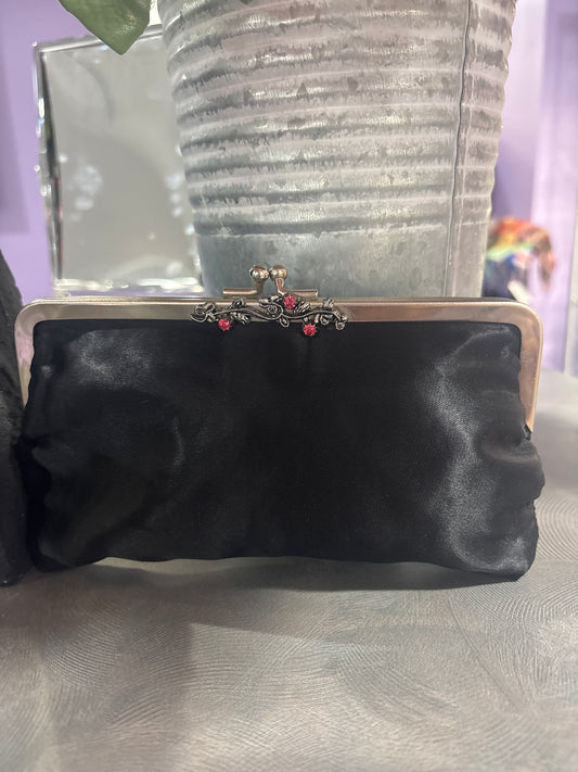 SILK AND STERLING SILVER CLUTCH