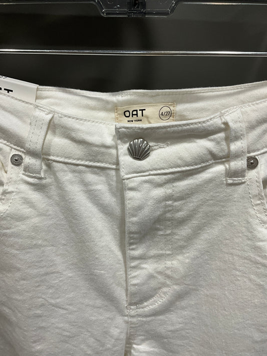 WHITE CROPPED JEANS