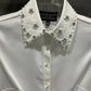 IVORY SILKY PEARL AND CRYSTAL BLOUSE