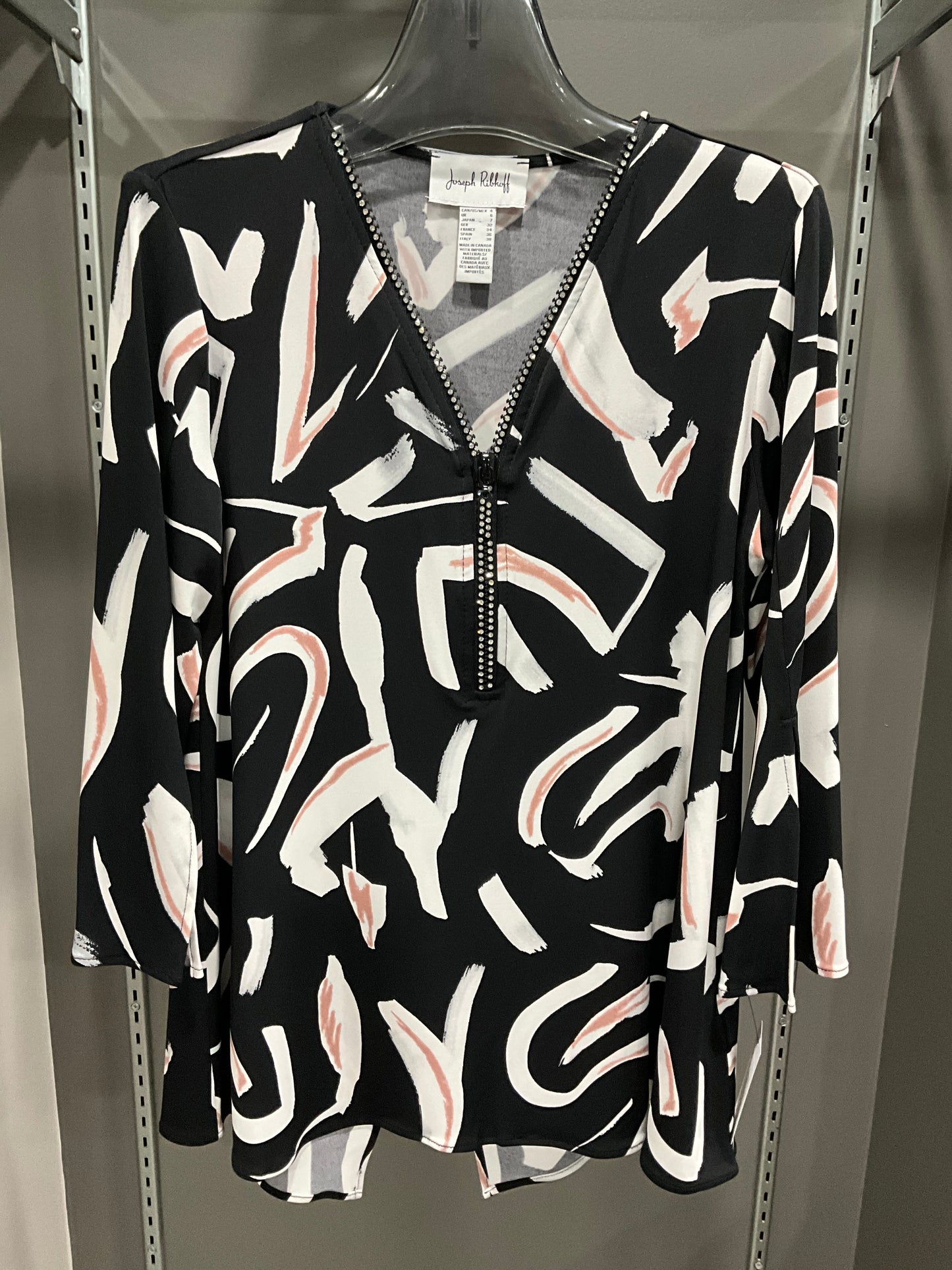 CRYSTAL ZIPPER ABSTRACT TOP