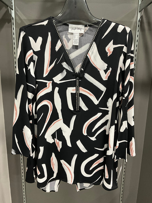CRYSTAL ZIPPER ABSTRACT TOP