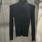 BLACK CRYSTAL RIBBED SWEATER