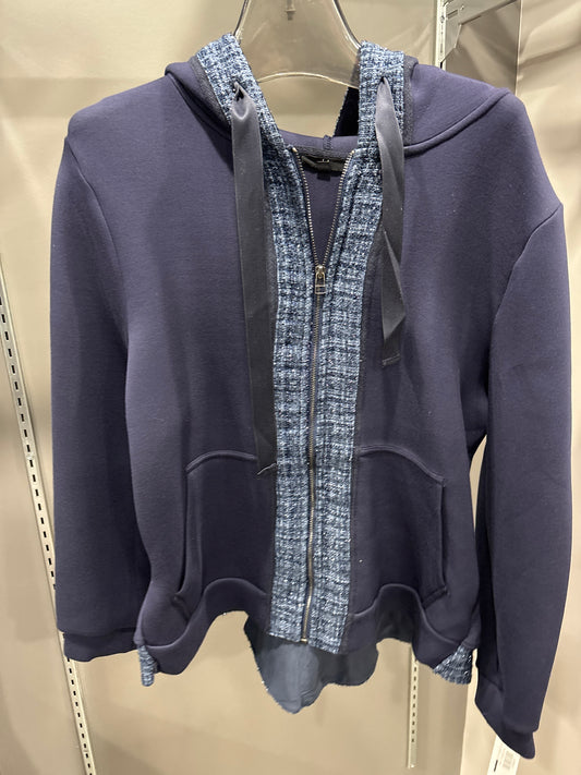 TWEED ZIP UP SWEATSHIRT