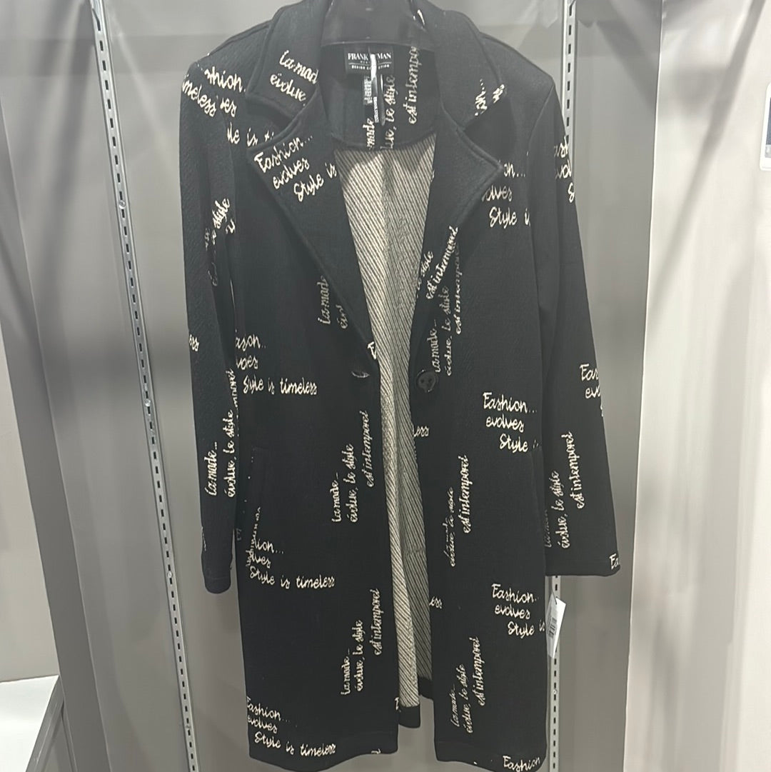 FASHION PHRASES LONG BUTTON JACKET