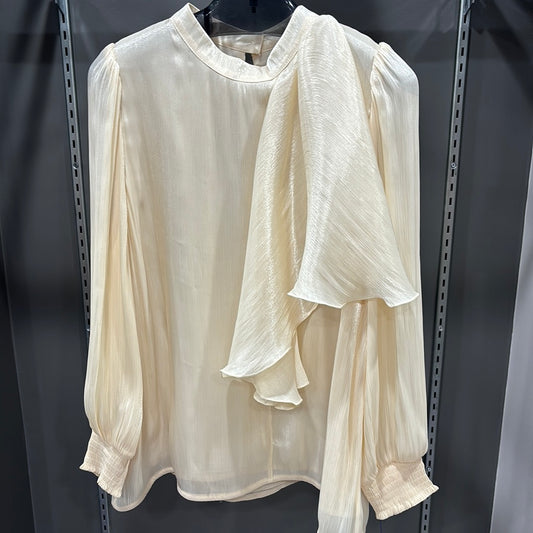 CHAMPAGNE RUFFLE BLOUSE