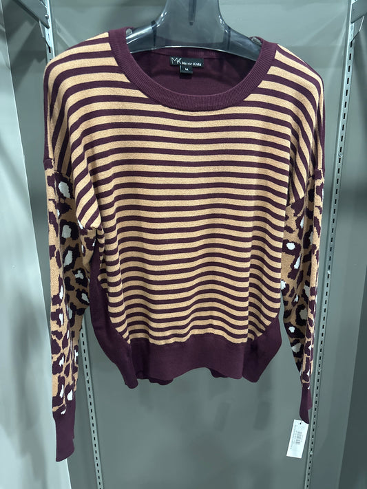 BURGUNDY STRIPED SWEATER