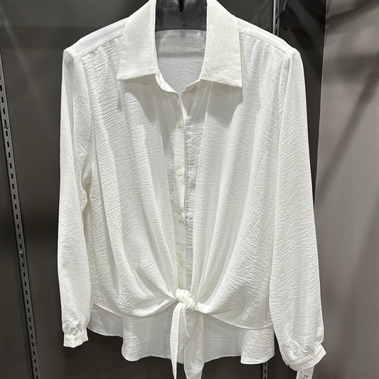 FRONT TIE CRINKLE BLOUSE