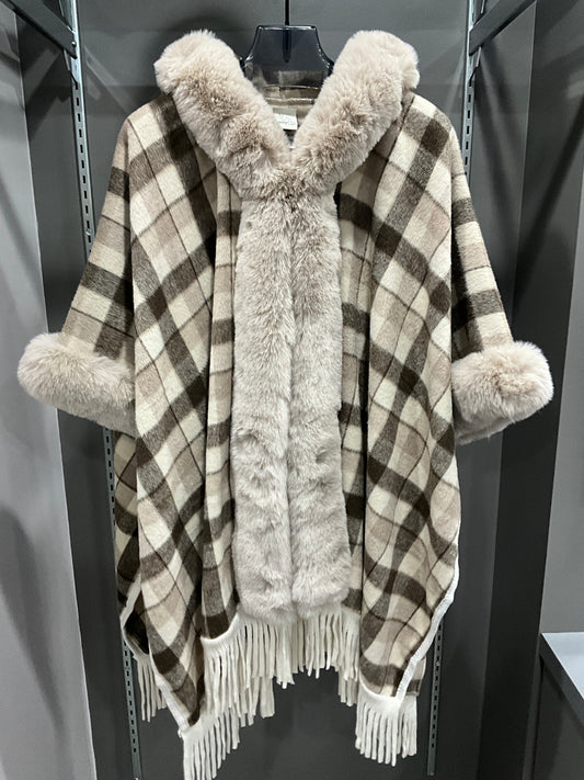 FUR WRAP PLAID