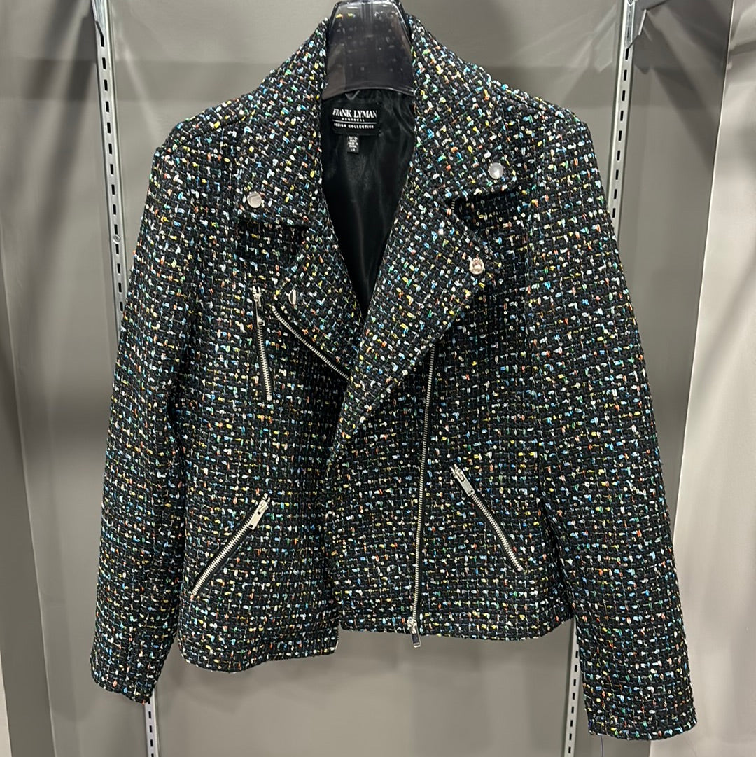 TWEED AND METALLIC MOTO JACKET