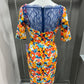 ORANGE GARDEN DRESS WITH LACE BACK