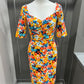 ORANGE GARDEN DRESS WITH LACE BACK