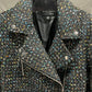 TWEED AND METALLIC MOTO JACKET