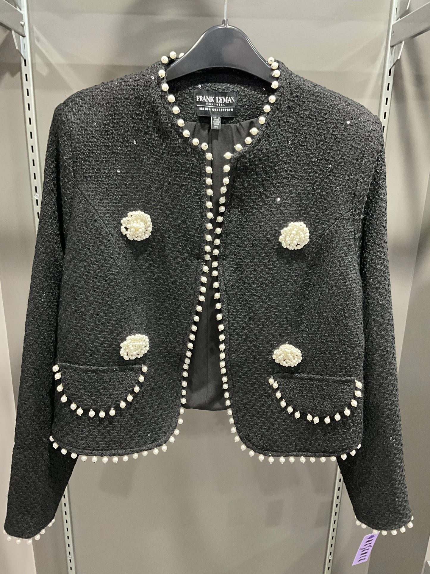 PEARL TRIM TWEED JACKET