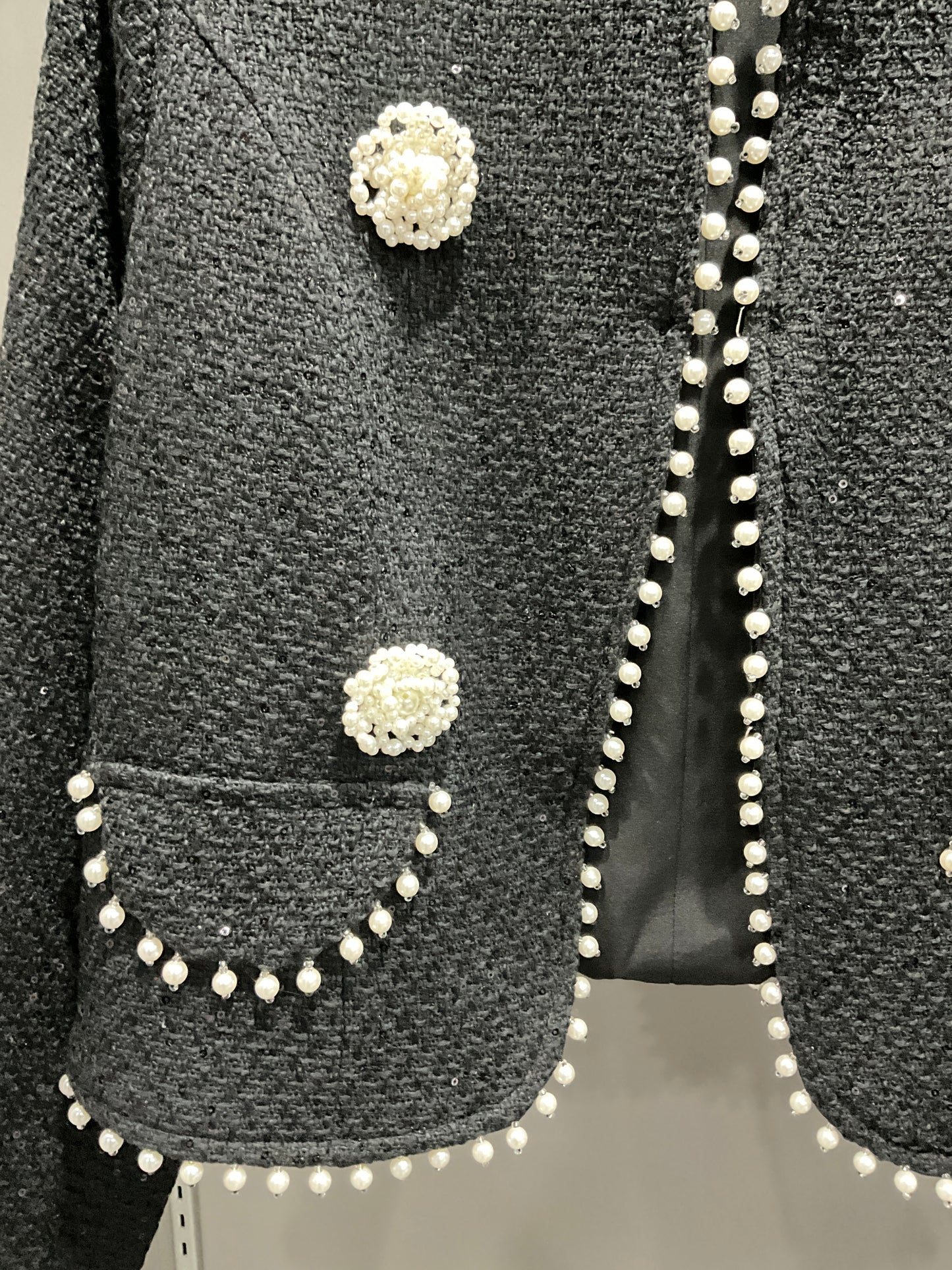 PEARL TRIM TWEED JACKET
