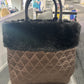 FUR TRIMMED BAG