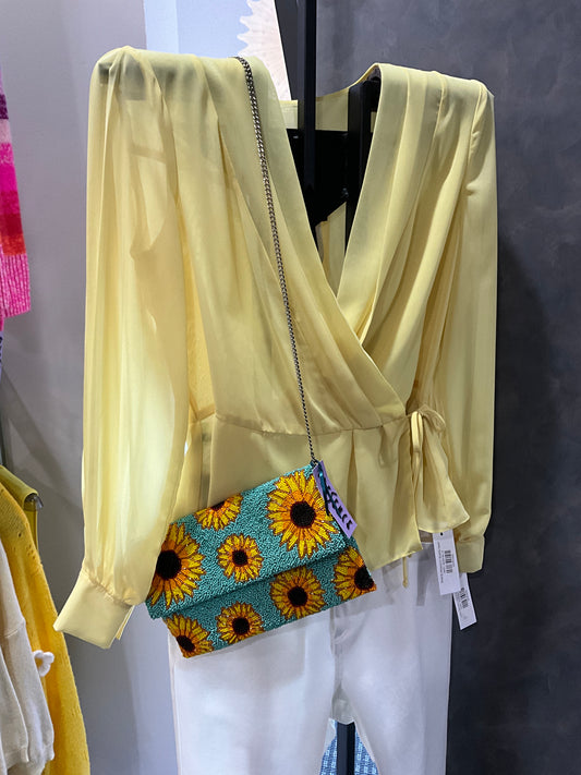 SUNFLOWER BEADED HANDBAG