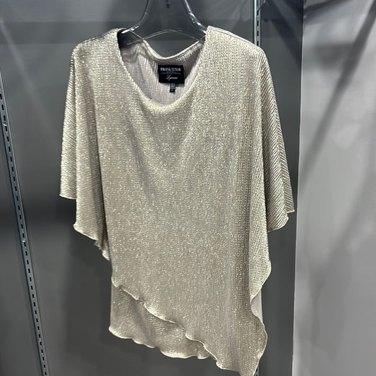 WOVEN GOLD METALLIC OVERLAY TOP