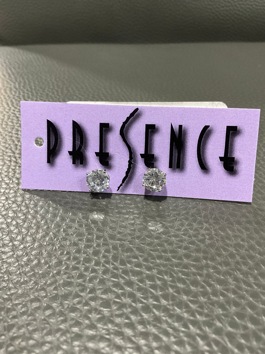 CUSHION CUT CUBIC ZIRCONIA STERLING EARRING