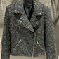 TWEED AND METALLIC MOTO JACKET