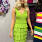 RUFFLE LIME GREEN DRESS