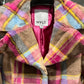 BRIGHT PINK PLAID COAT