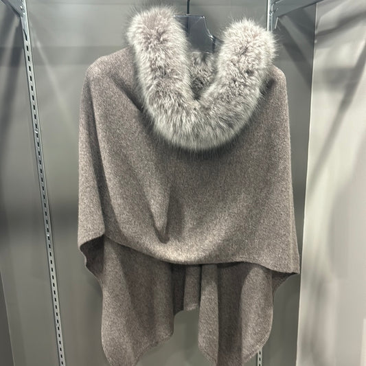 LUXE CASHMERE FOX FUR PONCHO