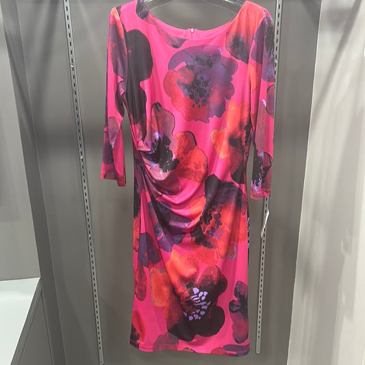 FUSCHIA METALLIC FLORAL DRESS