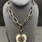 TURKISH SILVER TUSK HEART NECKLACE