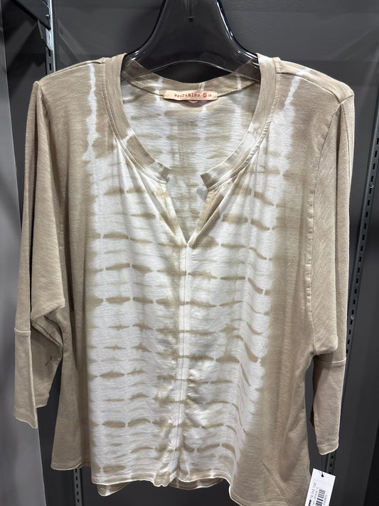 BEIGE TIE DYE TOP