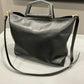 ITALIAN LEATHER GEOMETRIC HANDLE HANDBAG