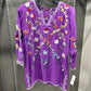 SILK PURPLE EMBROIDERED TOP