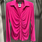 BUTTON UP CINCHED BLOUSE