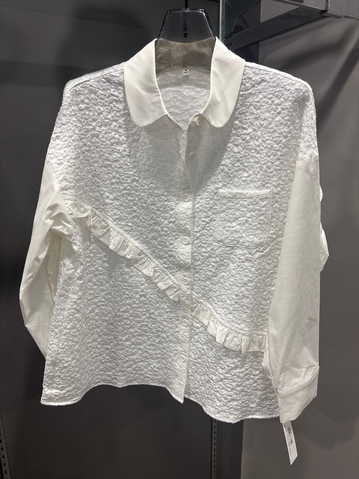 TEXTURED CINCH BLOUSE