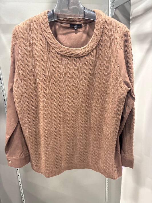 CABLE FRONT CHOCOLATE SWEATER TOP