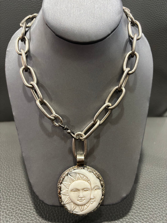 TURKISH SILVER CELESTIAL TUSK NECKLACE