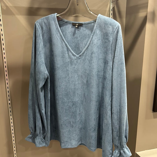 CRYBABY BLUE MICROSUEDE TOP