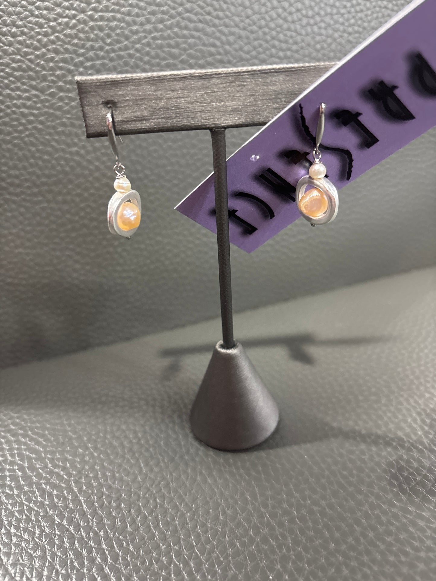 PEARL GEOMETRIC DROP EARRING