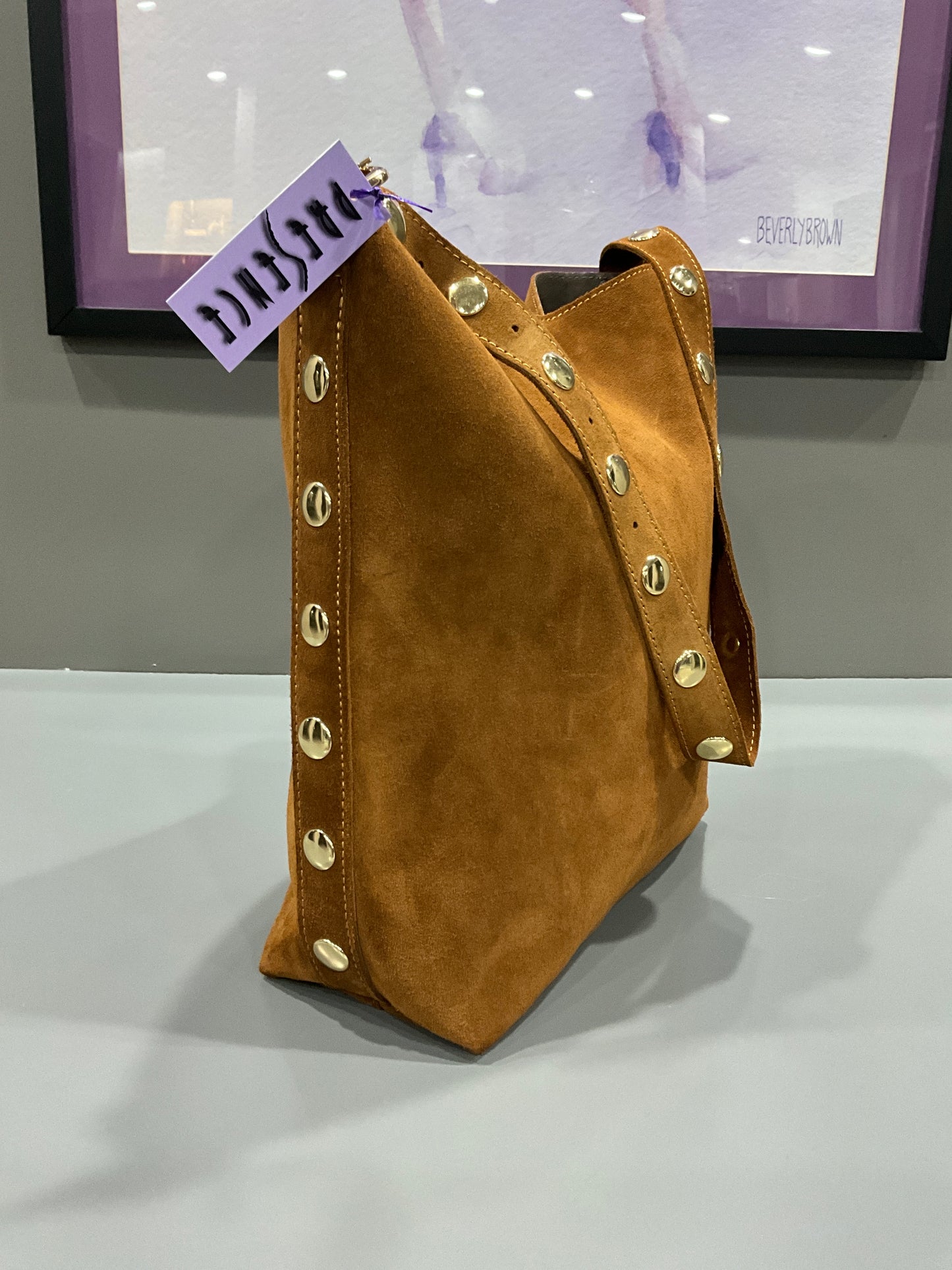 MADE IN ITALY SUEDE STUD BAG