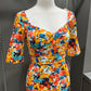 ORANGE GARDEN DRESS WITH LACE BACK