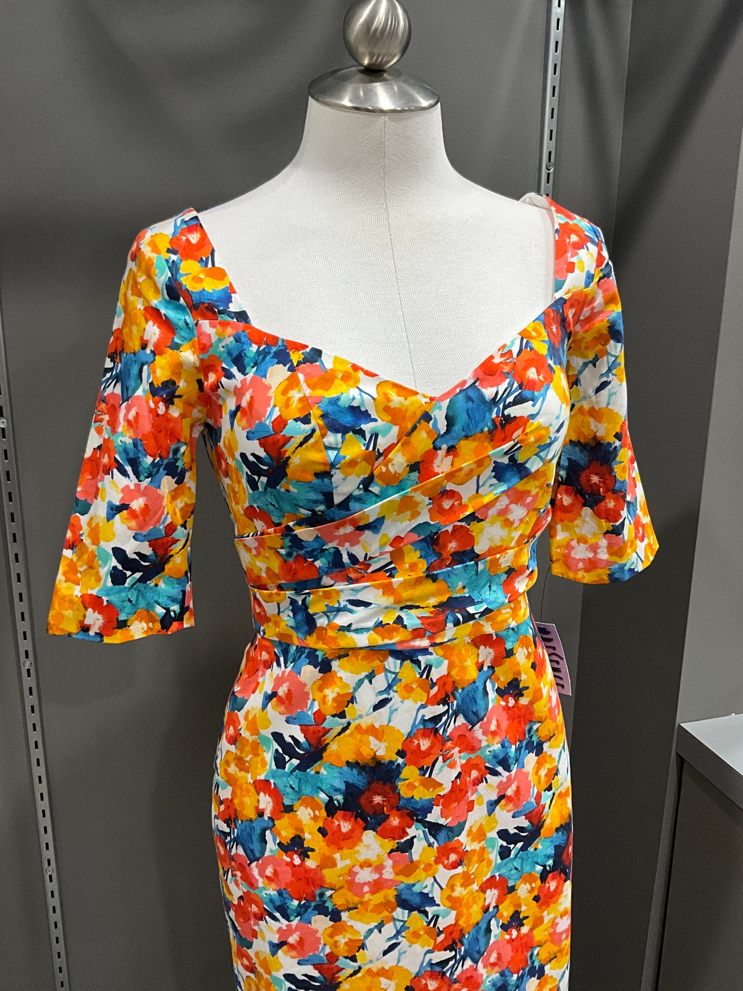 ORANGE GARDEN DRESS WITH LACE BACK