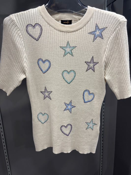 CRYSTAL STARS AND HEARTS SWEATER