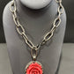 TURKISH SIVER ROSE TUSK NECKLACE