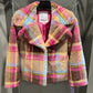 BRIGHT PINK PLAID COAT