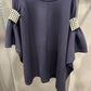 PEARL SLEEVE NAVY TOP