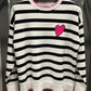 HEART STRIPED SWEATER