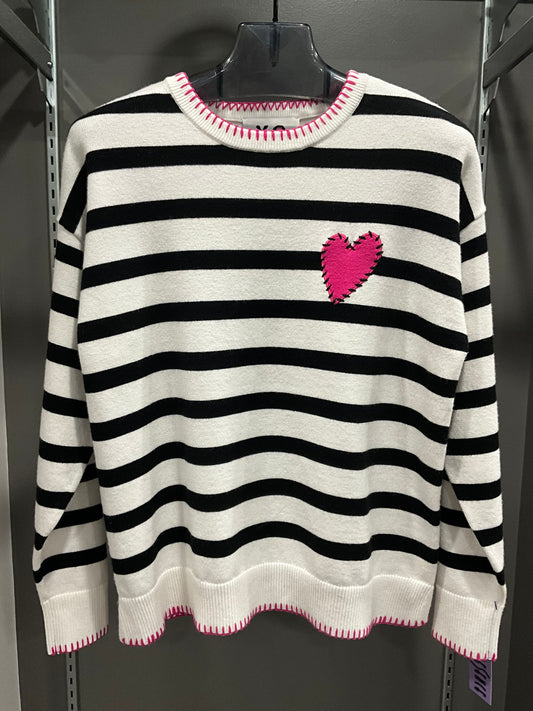 HEART STRIPED SWEATER