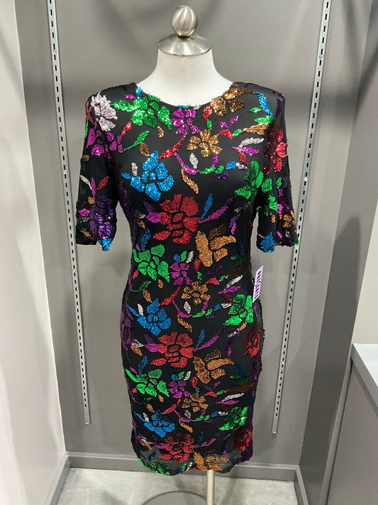 SEQUIN FLORAL DRESS