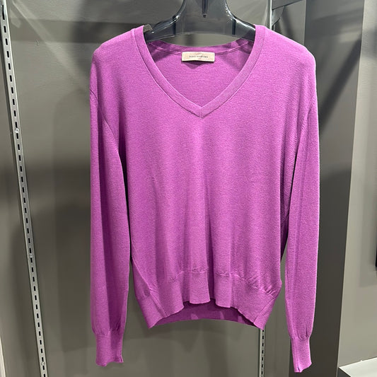 VNECK STRETCH BERRY SWEATER